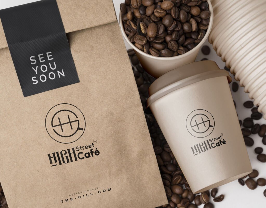 HighStreetCafeLogo1-thegill Brand logo and visual identity design by The-Gill.com