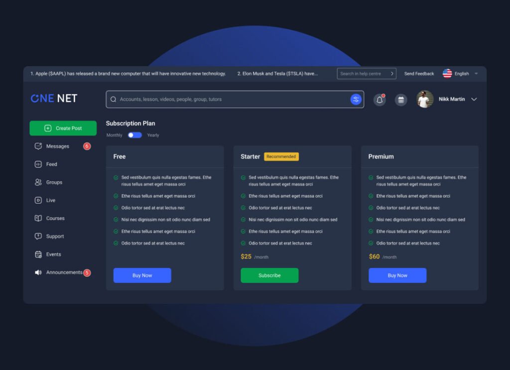 one-net-03-the-gill Webpanel and UI/UX layout created by The-Gill.com