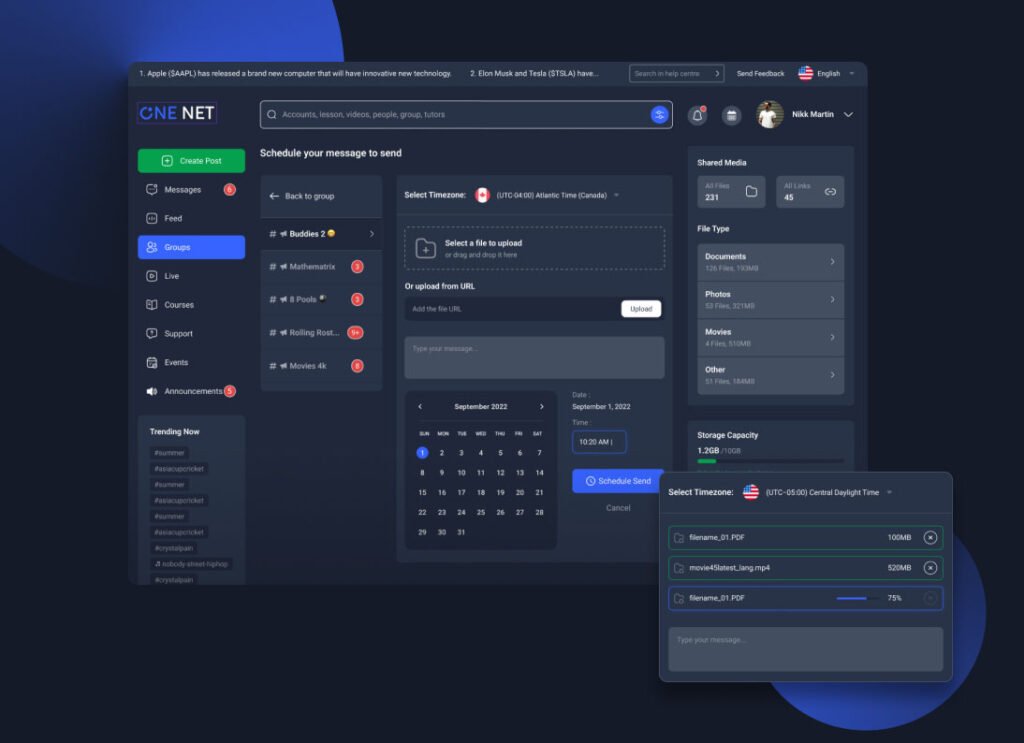 one-net-04-the-gill Webpanel and UI/UX layout created by The-Gill.com