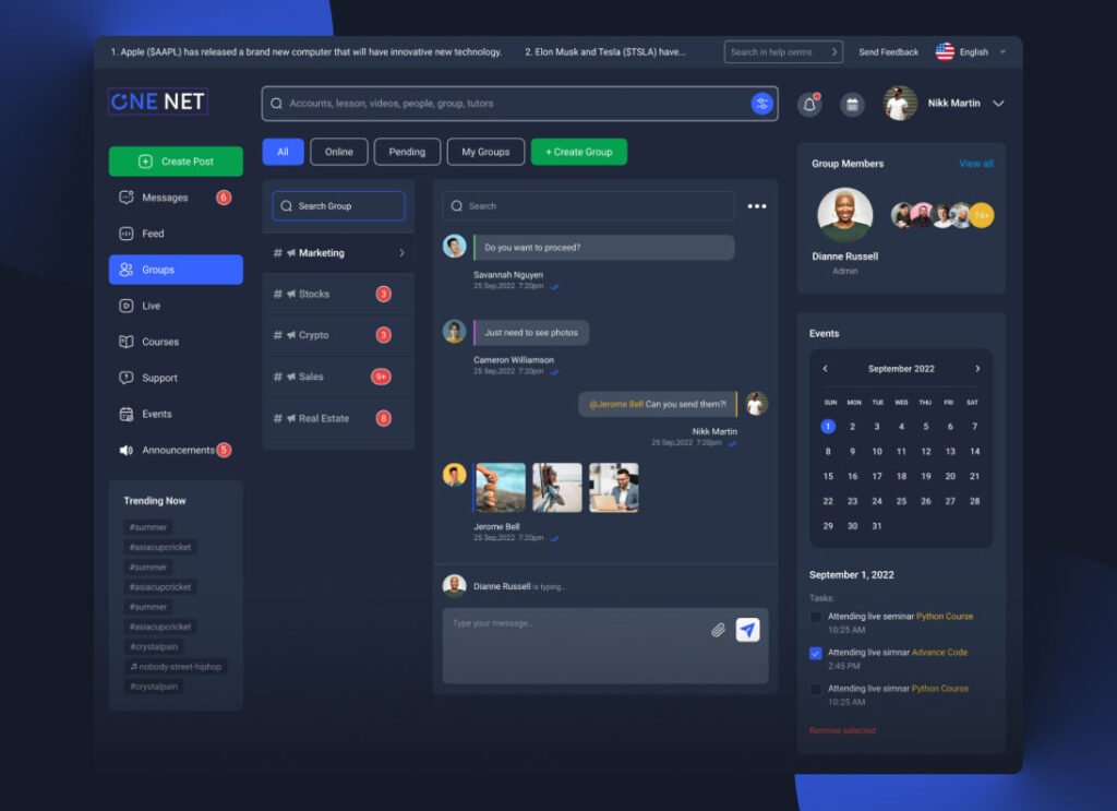 one-net-07-the-gill Webpanel and UI/UX layout created by The-Gill.com